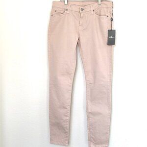 7 For All Mankind skinny sparkle jeans in blush pink